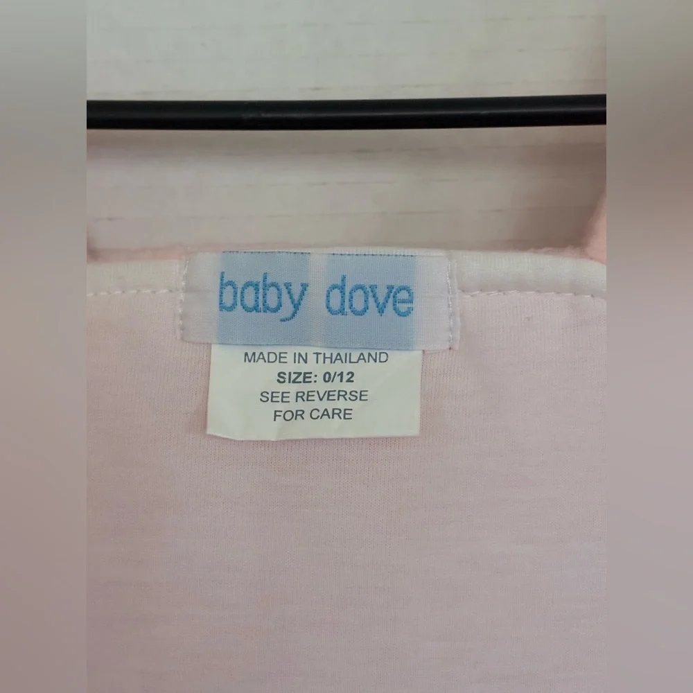 Baby Soft pink lined 0/12 Months Sack W/Embroidered flowers & heart By Baby Dove